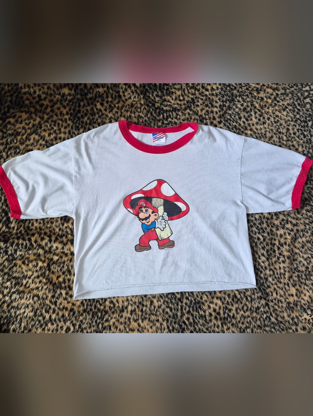 Vintage y2k Super Mario Brothers 2002 Nintendo Video Game Ringer Rare Shirt L